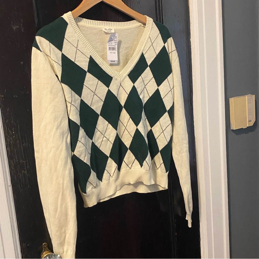 John Galt Argyle Sweater